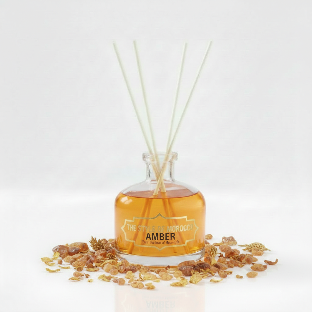 Amber reed diffuser 100ml geurstokjes – The Style Of Morocco