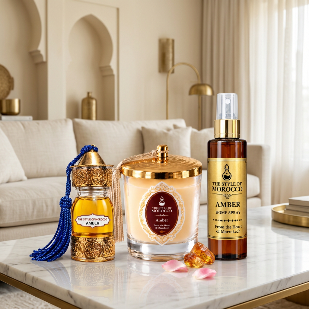 Amber-set in een luxe woonkamer