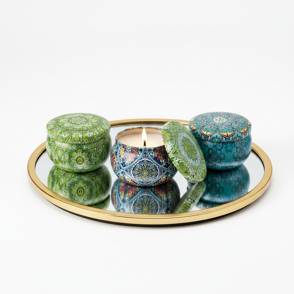 Groen/Teal – Spiegel Gouden Tray
