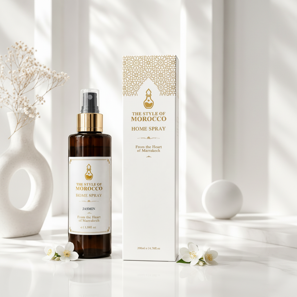 Jasmin Home Spray Ambiance 200ml – Luxe witte achtergrond