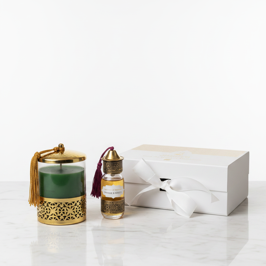 Luxe geur cadeau set geurkaars en geurolie – The Style Of Morocco