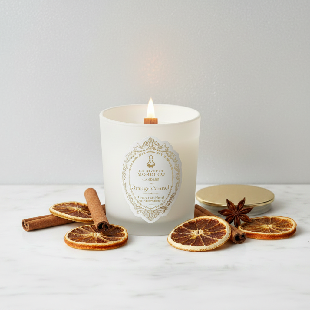 Orange Cannelle Geurkaars Mockup