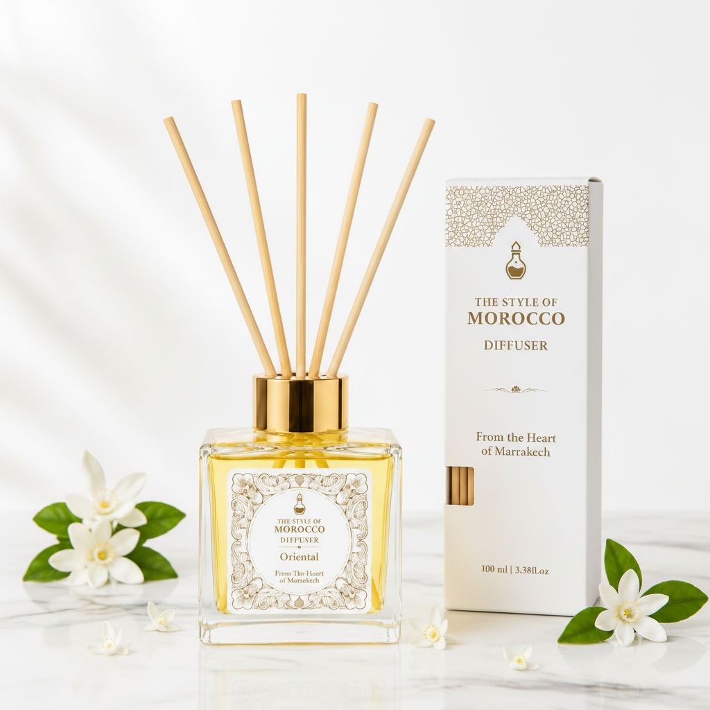 Oriental met doos - puur wit + marmer