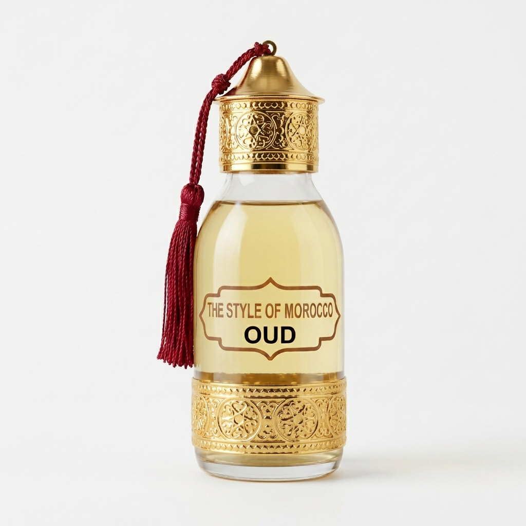 Oud-fles met gouden dop en onderring op witte achtergrond