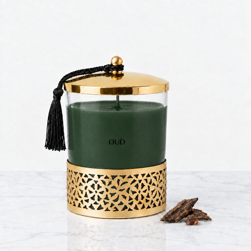 Oud-geurkaars met groene was