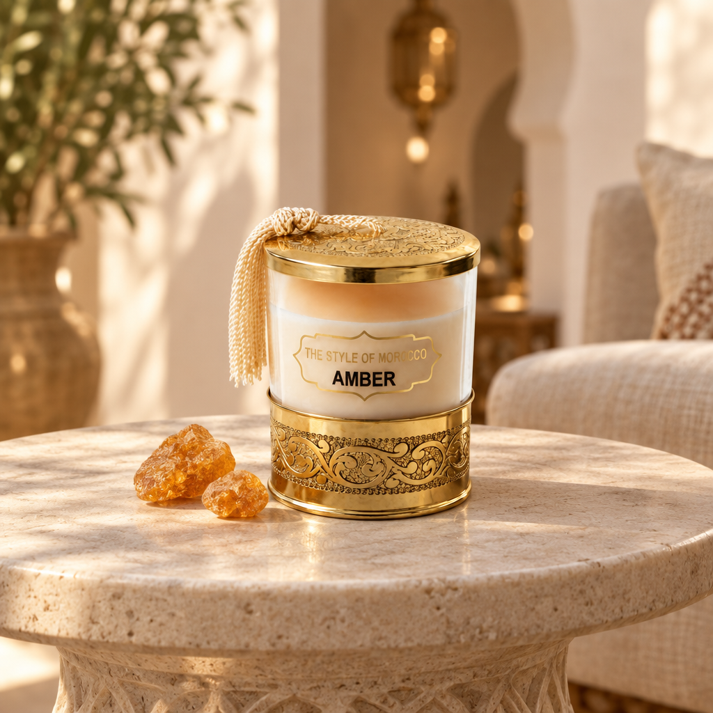 Sfeerbeeld Amber-geurkaars