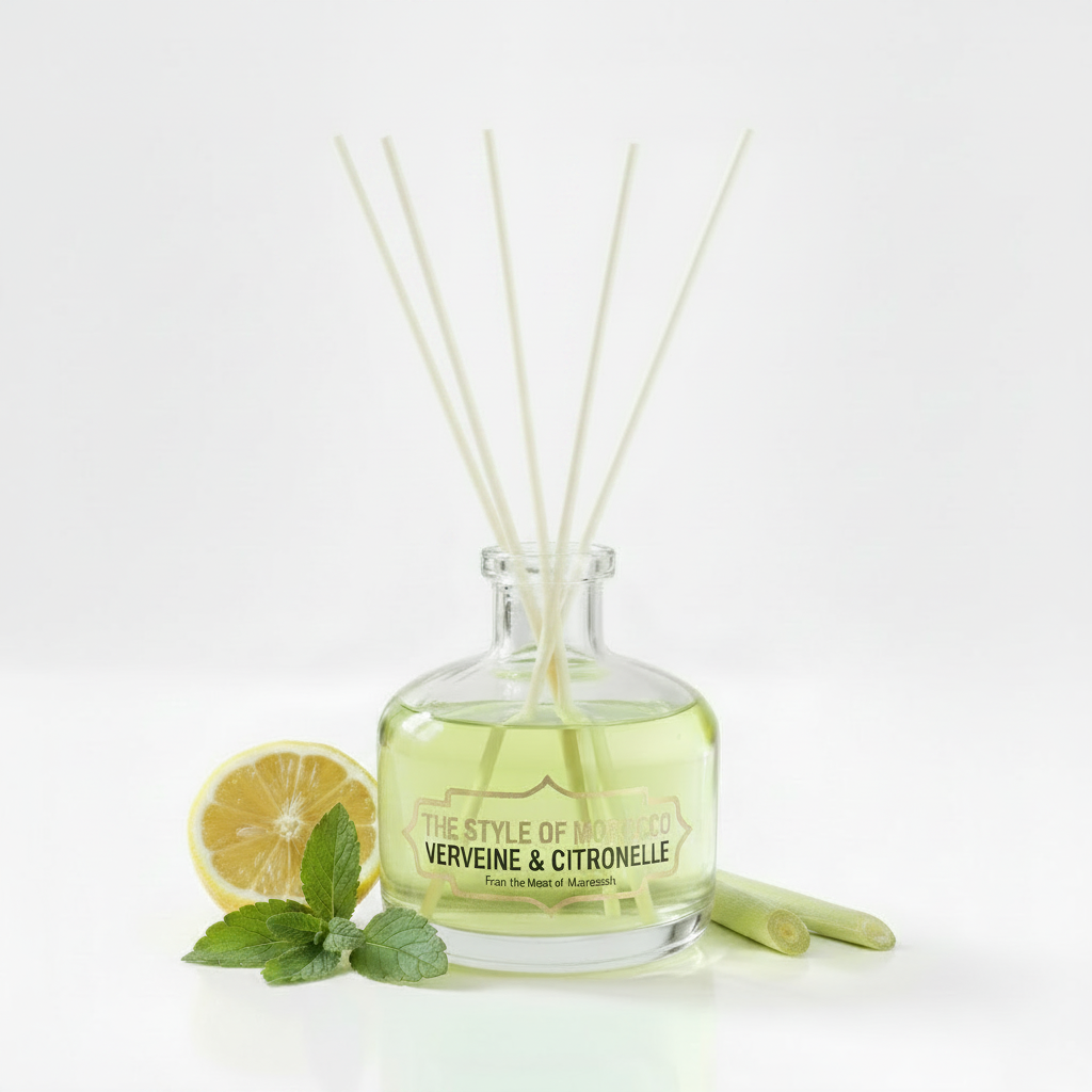 Verveine & Citronelle reed diffuser 100ml geurstokjes – The Style Of Morocco